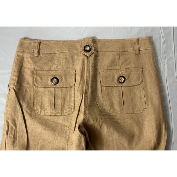 BCBG Maxazria Crop Linen Blend Canvas Chino Pants. Beige, Size 4. EUC!! - Picture 5 of 5